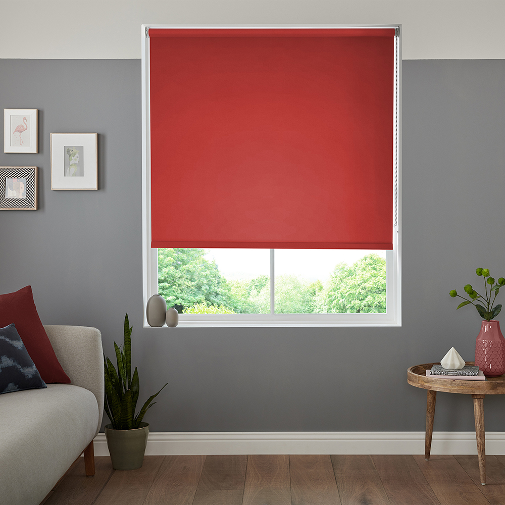 Lennie Red Roller Blind