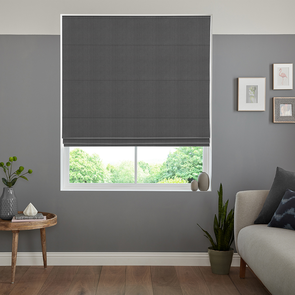 Lewry Charcoal Roman Blind