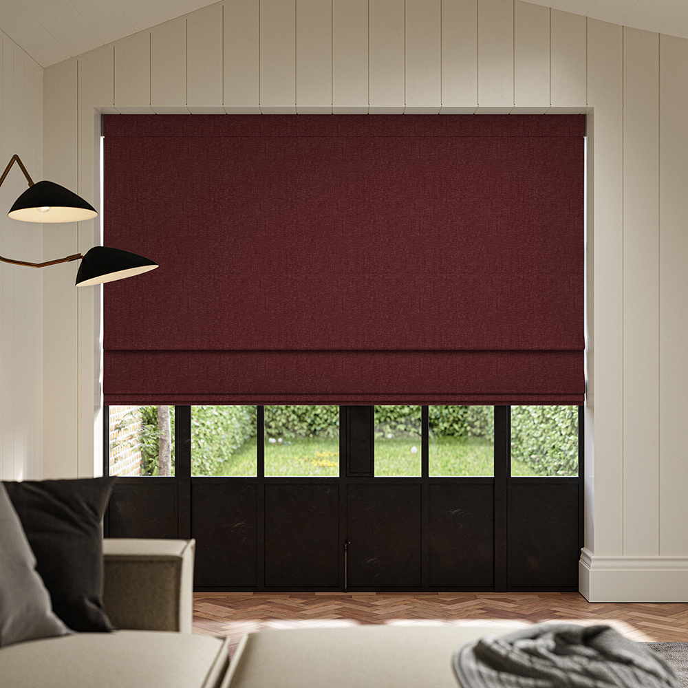 Lou Cranberry Roman Blind