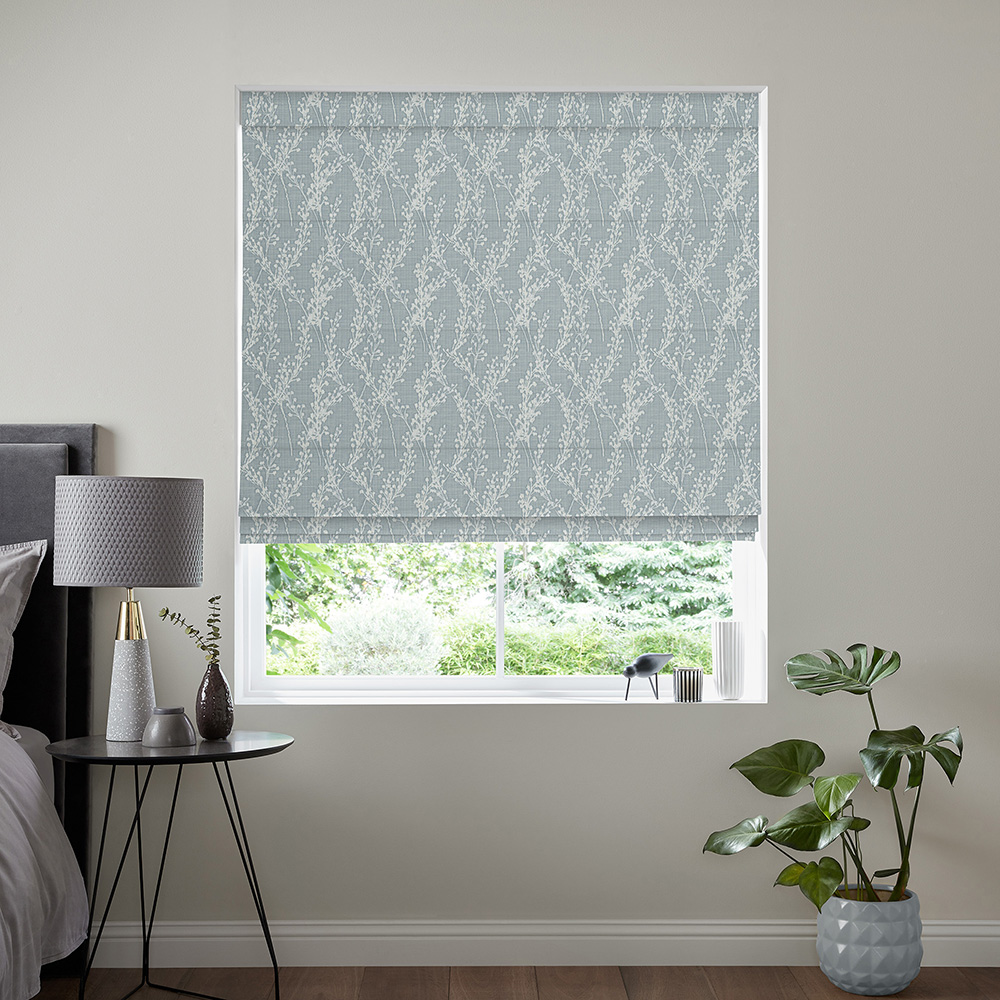 Edna Smoky Blue Roman Blind