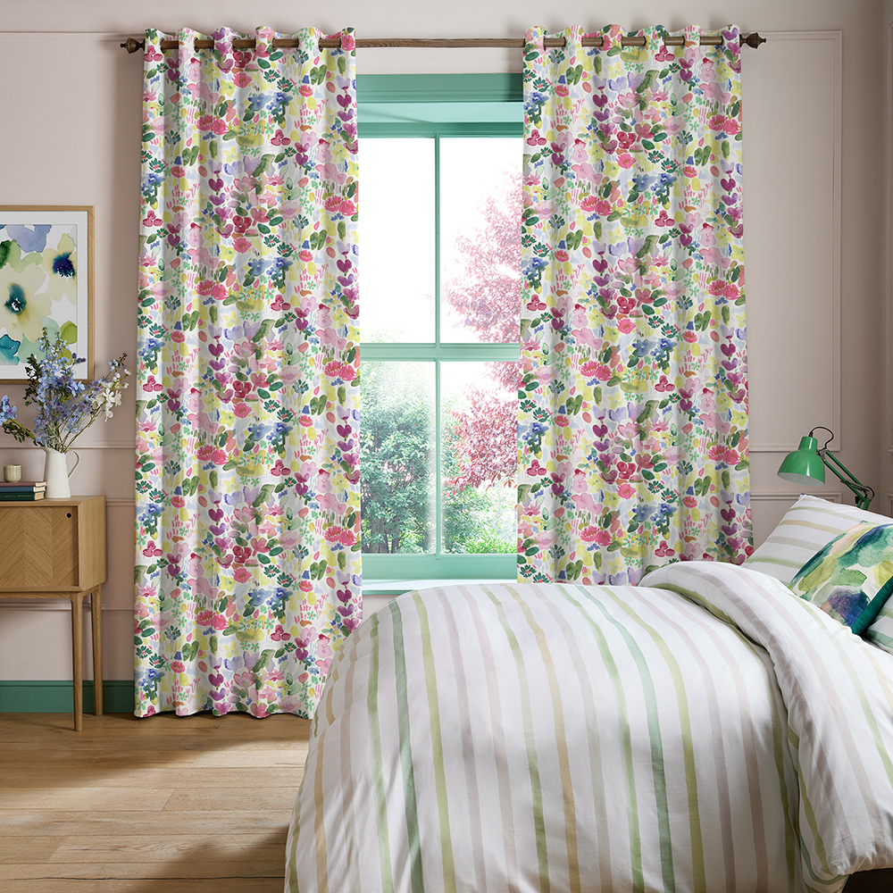 Flora Cerise Curtains