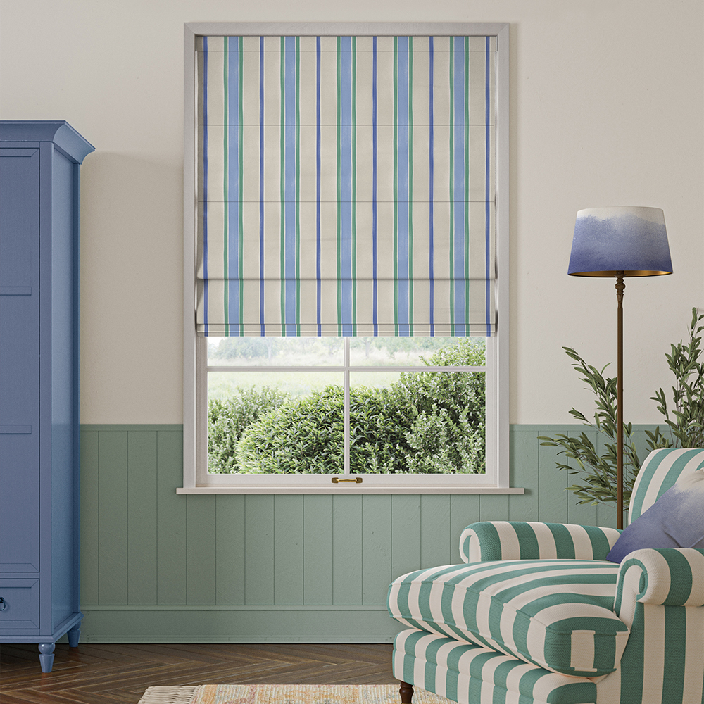 Seaside Stripe Atlantic Roman Blind
