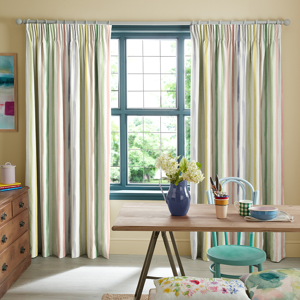 Watercolour Stripe Tetbury Curtains