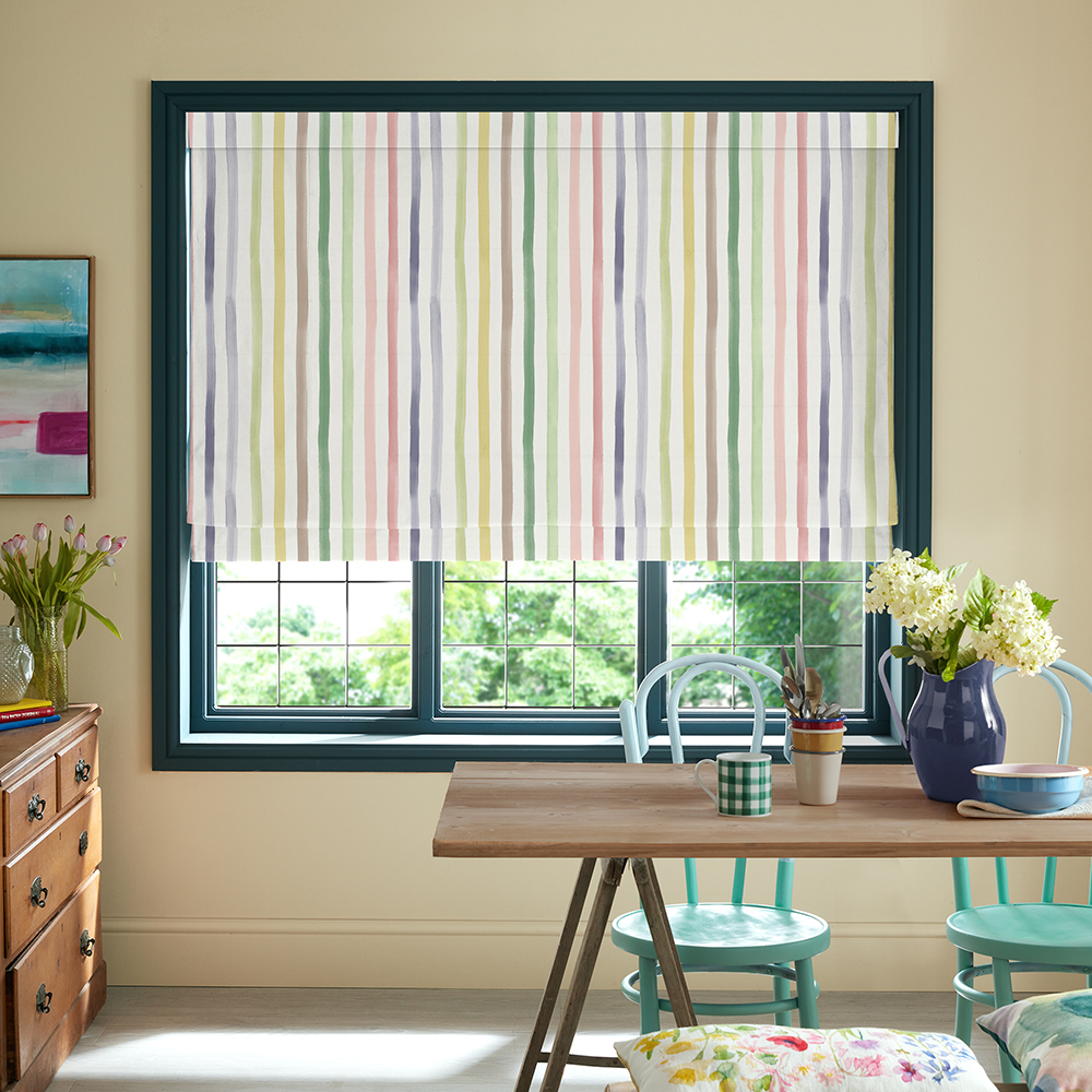 Watercolour Stripe Tetbury Roman Blind
