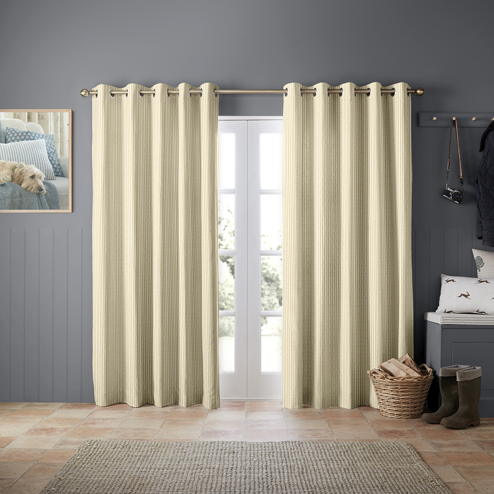Oscar Stripe Gold Curtains