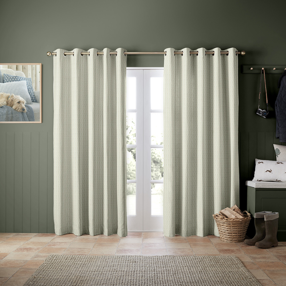 Oscar Stripe Sage Curtains