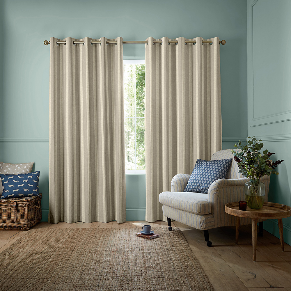 Parasol Stripe Taupe Curtains
