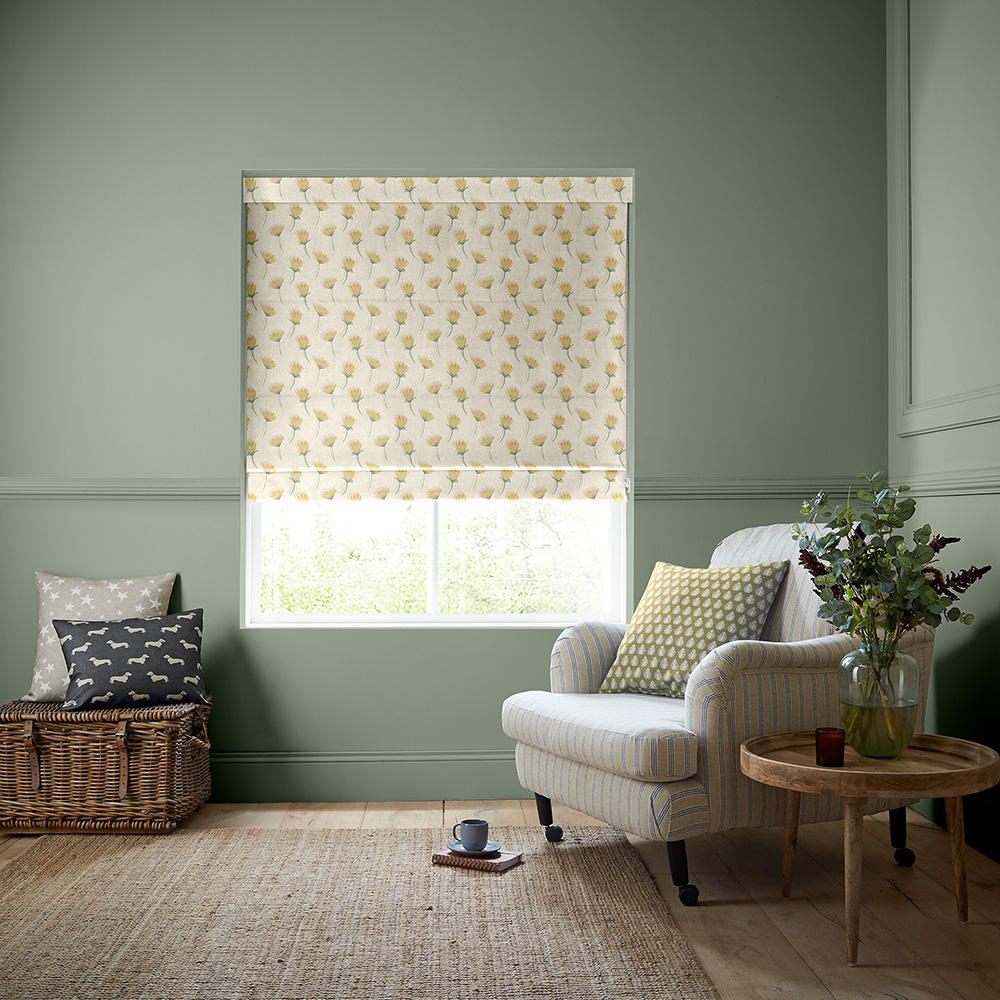 Cornflower Yellow Roman Blind