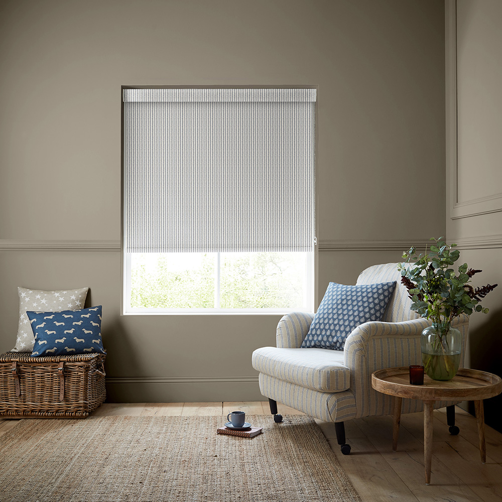 Oscar Stripe Indigo Roller Blind