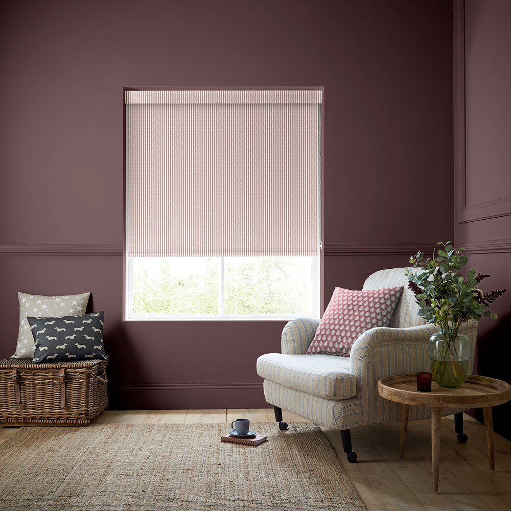 Oscar Stripe Raspberry Roller Blind