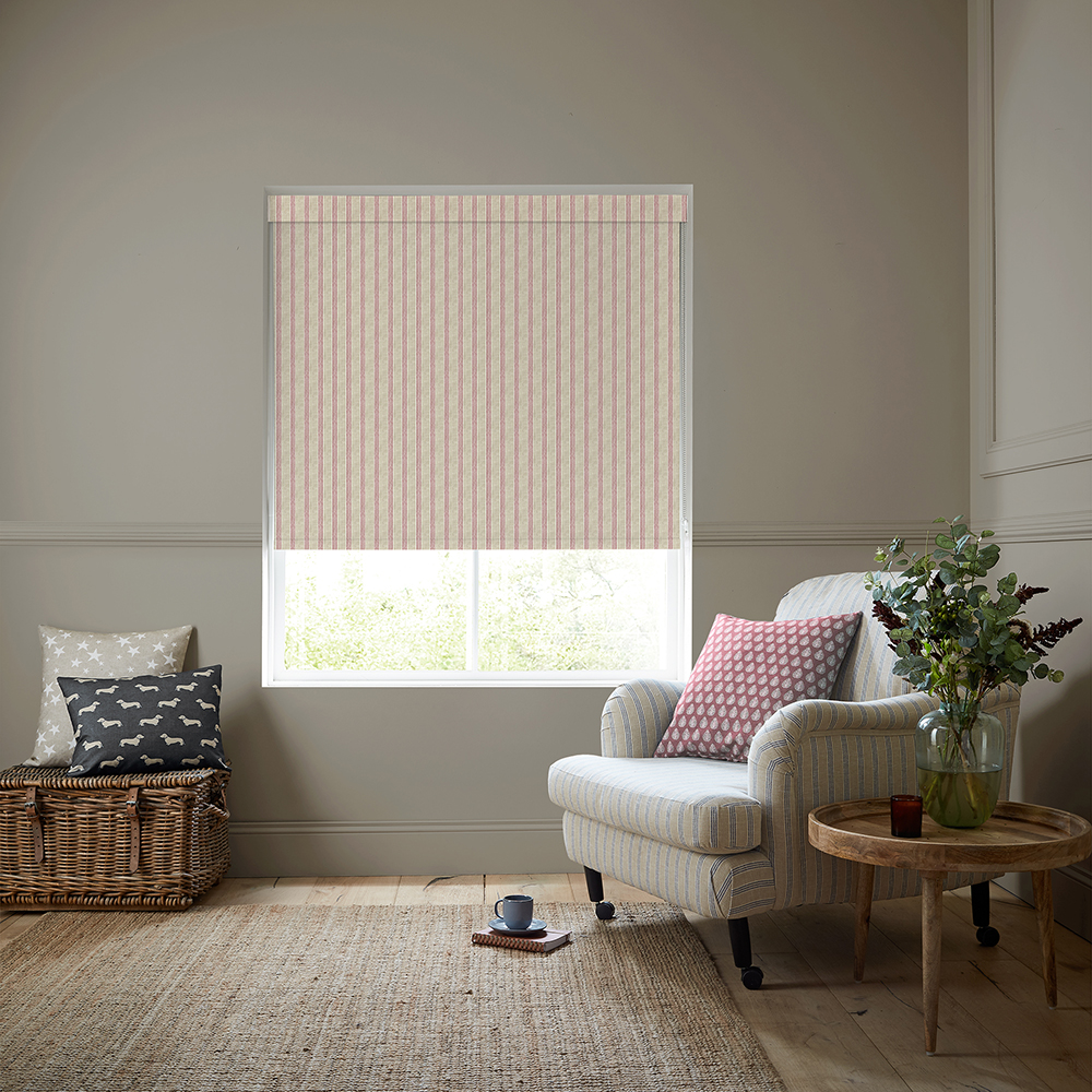 George Stripe Print Red Roller Blind