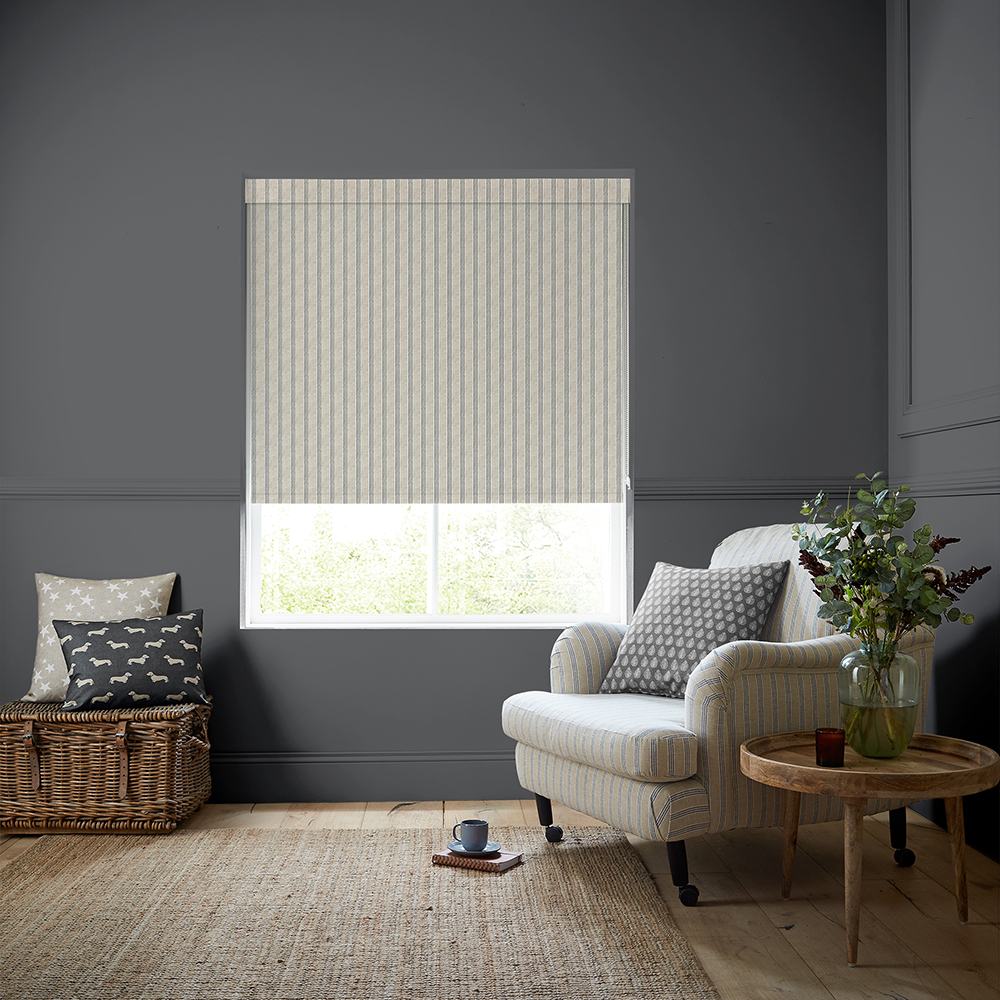 George Stripe Print Charcoal Roller Blind