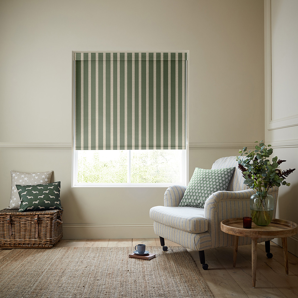 Parasol Stripe Fern Green Roller Blind