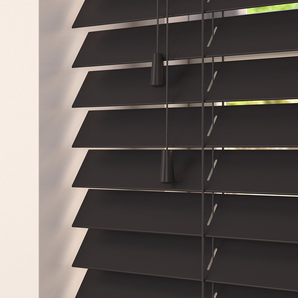 Raven Matt Faux Wood Venetian Blind
