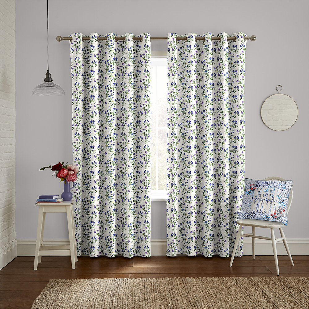Sweet Pea Purple Curtains