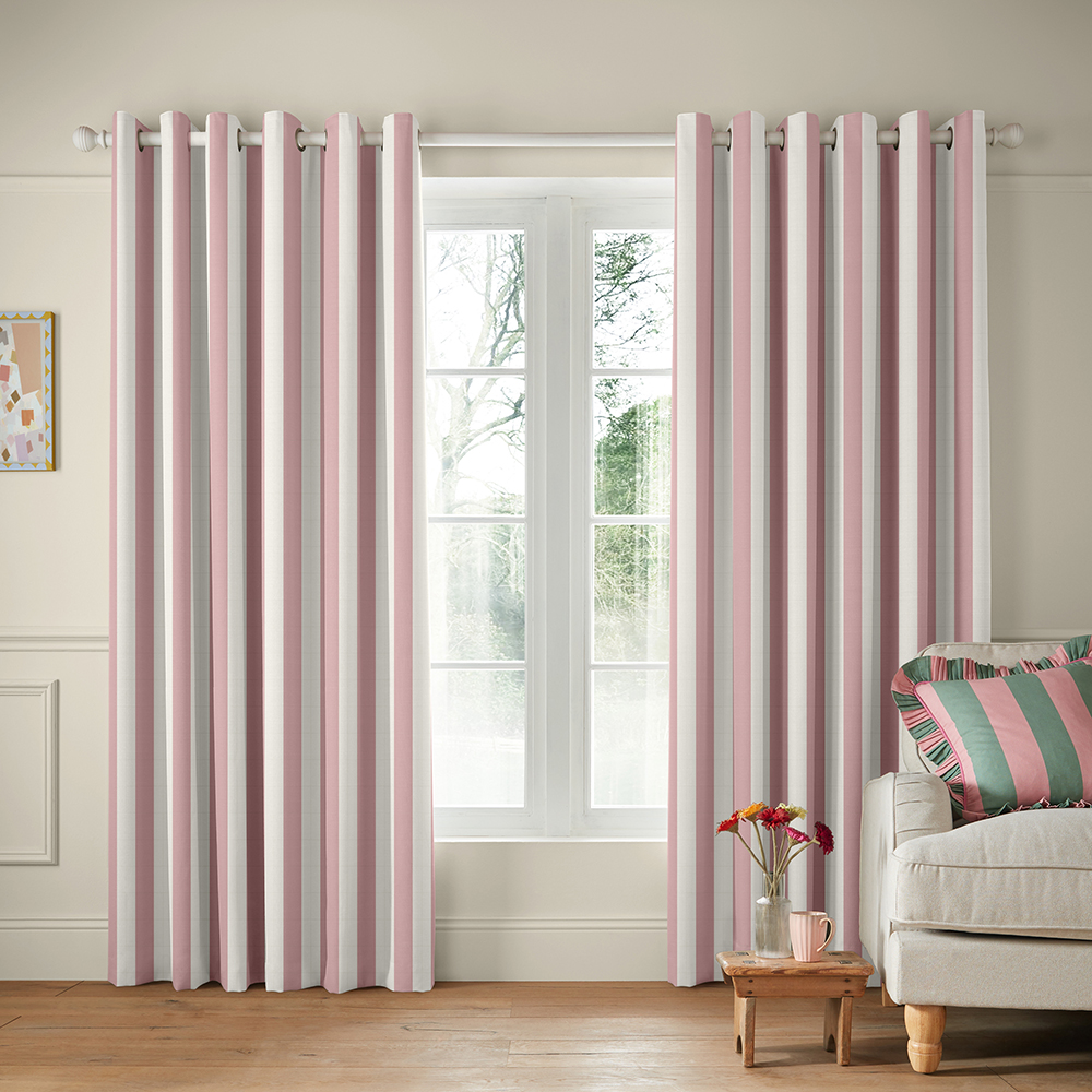 Canopy Stripe Pink Curtains