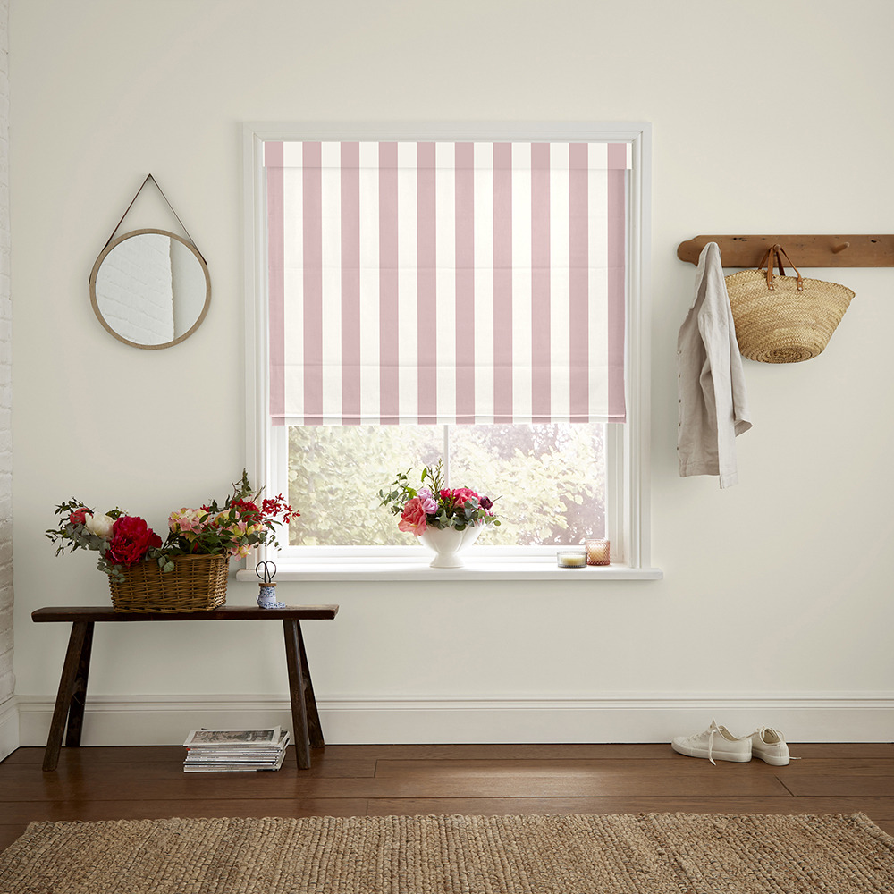 Canopy Stripe Pink Roman Blind