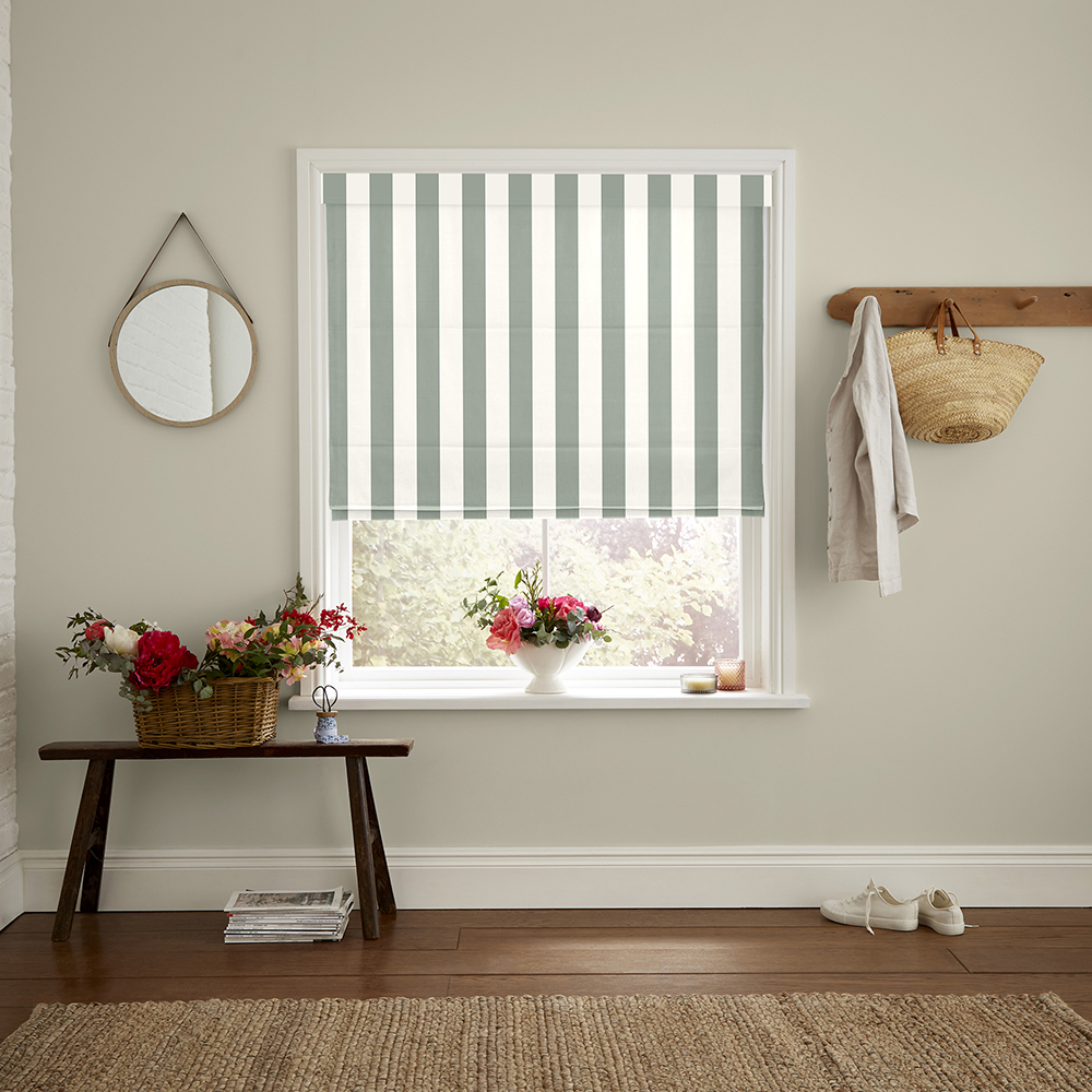 Canopy Stripe Sage Roman Blind
