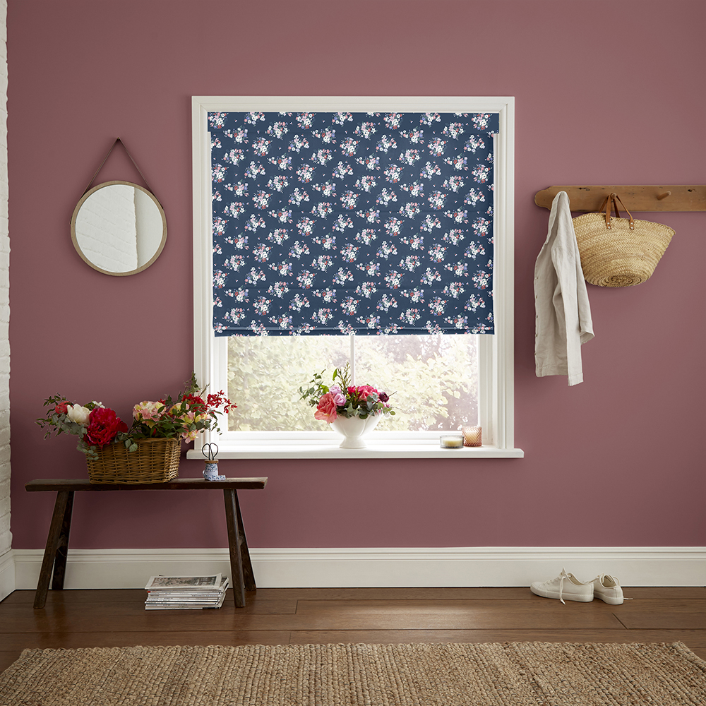 Clifton Floral Navy Roman Blind