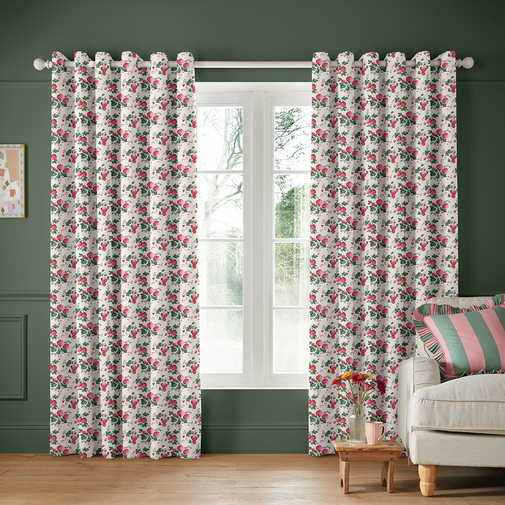 Strawberries (CK) Rose Pink Curtains