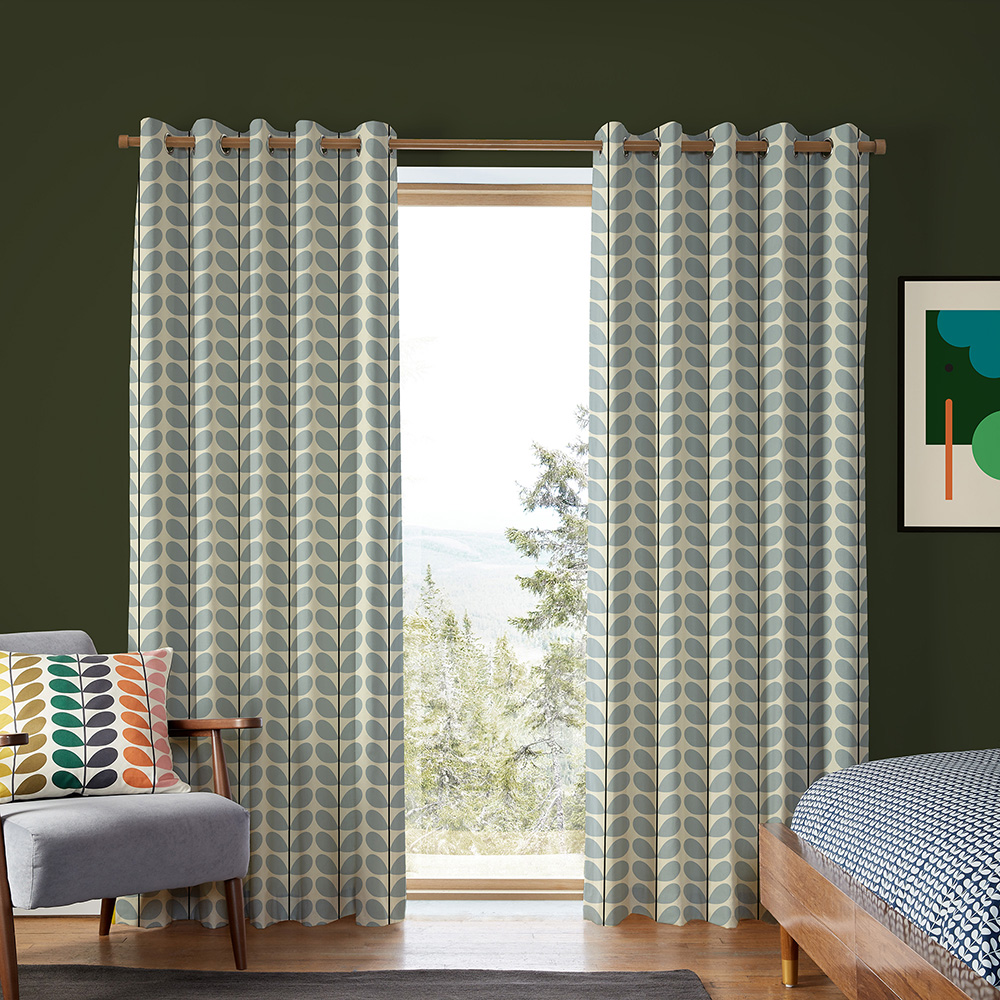 Two Colour Stem Powder Blue Curtains