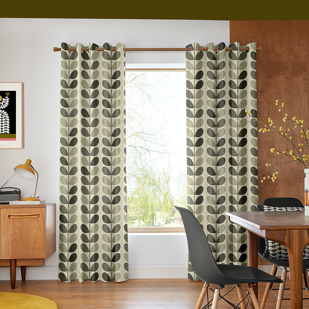 Multi Stem Warm Grey Curtains