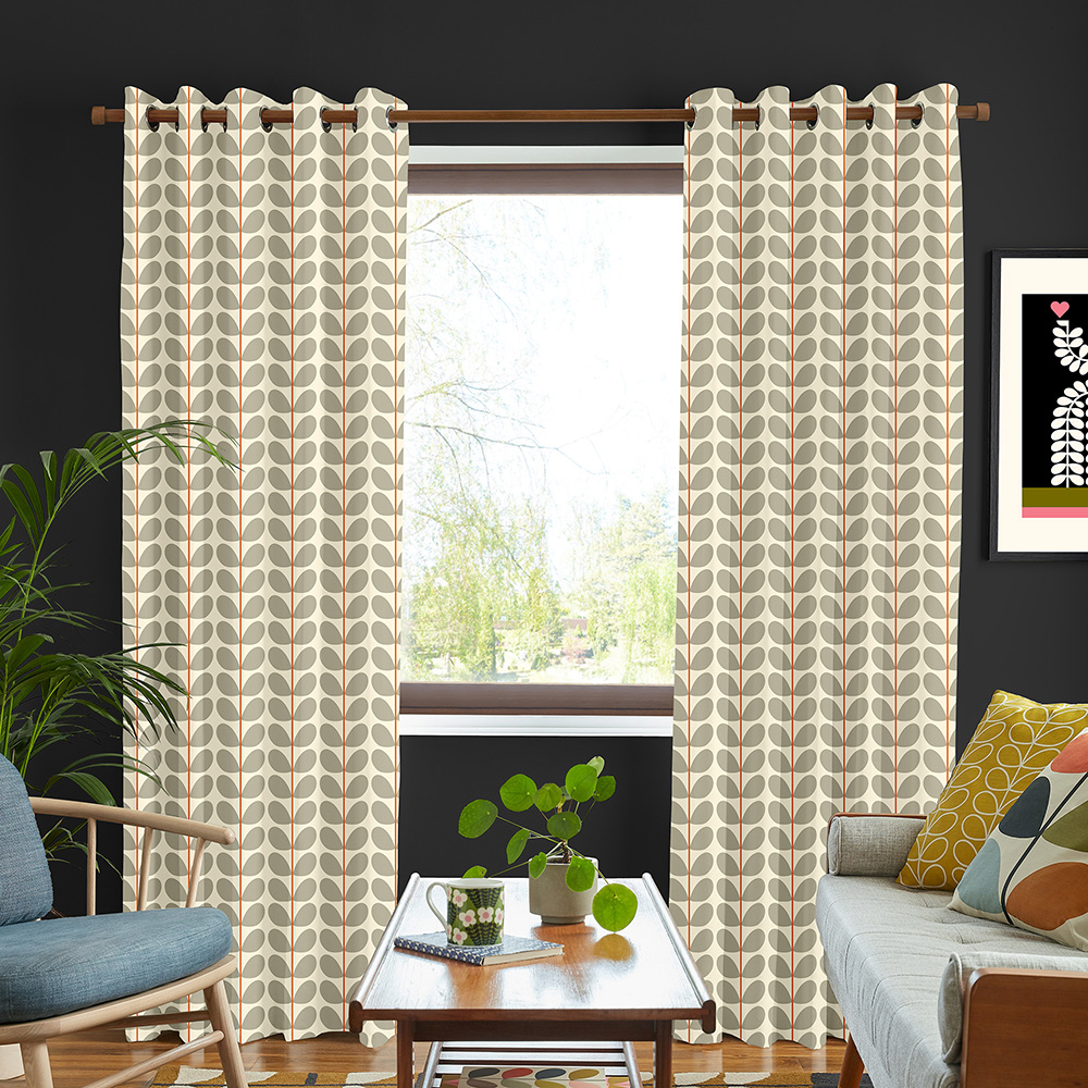 Two Colour Stem Warm Grey Curtains