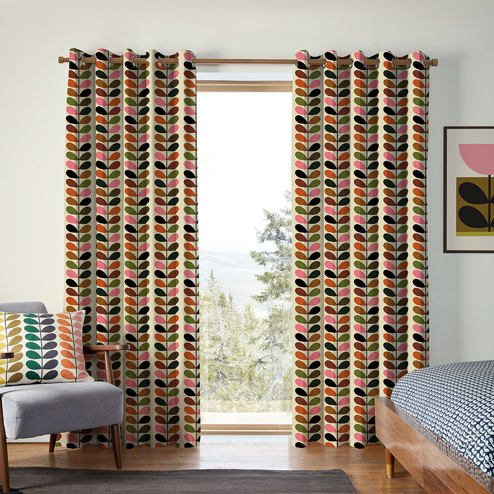 Multi Stem Pink & Red Curtains