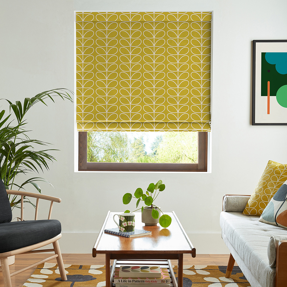 Linear Stem Sunflower Roman Blind
