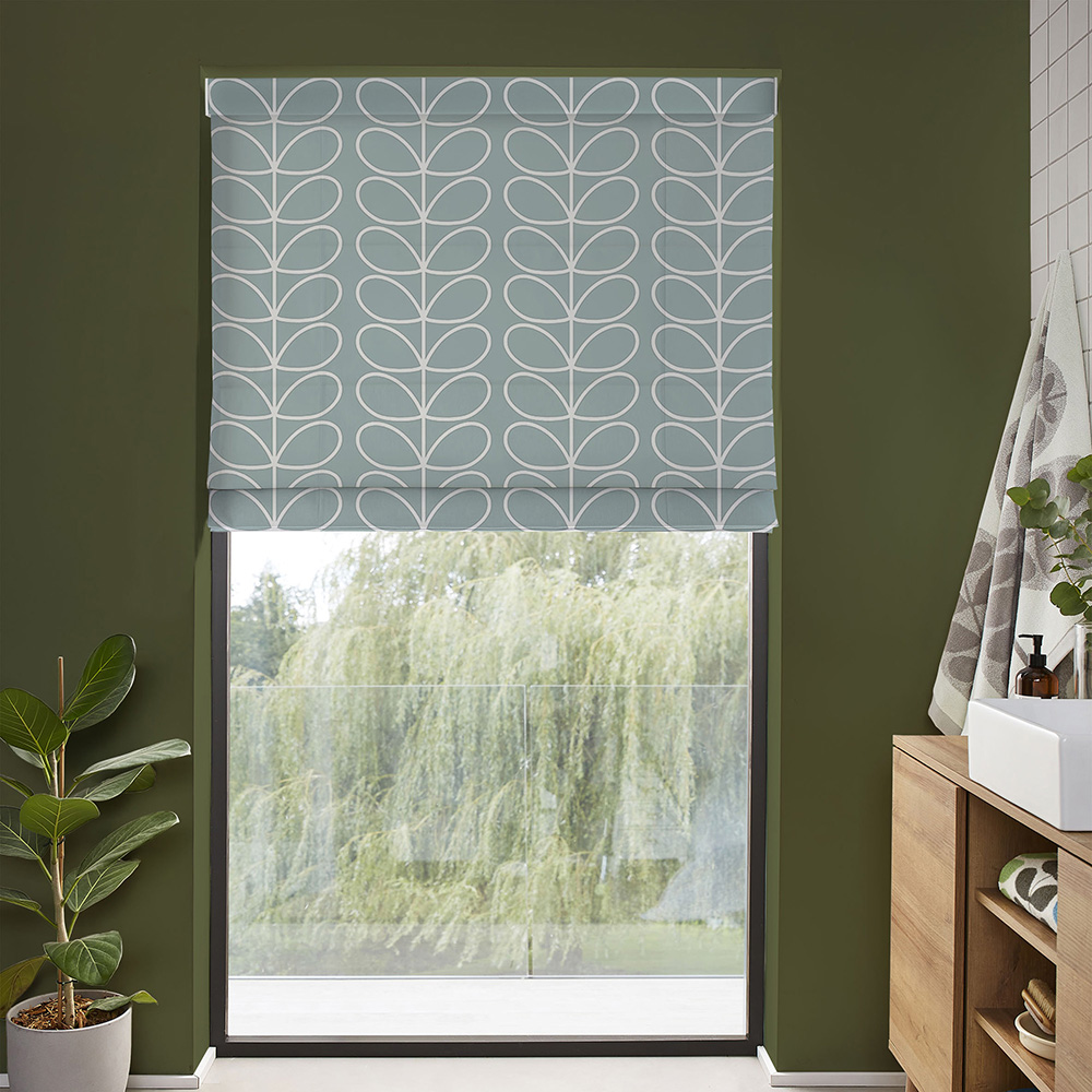 Jumbo Linear Stem Aqua Roman Blind