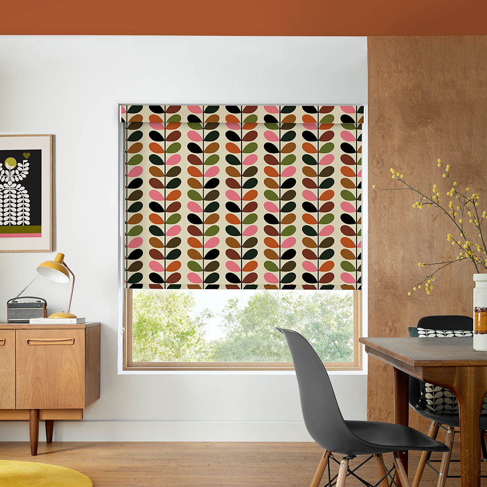 Multi Stem Pink & Red Roller Blind