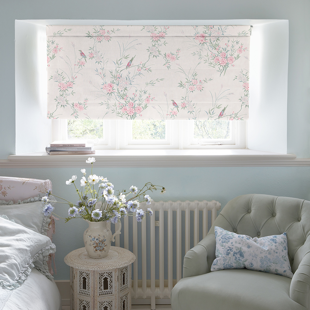 Bird Chinoiserie Blossom Roman Blind