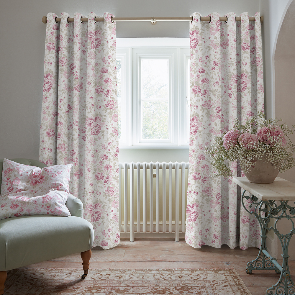 Romantic Rose Pink Curtains