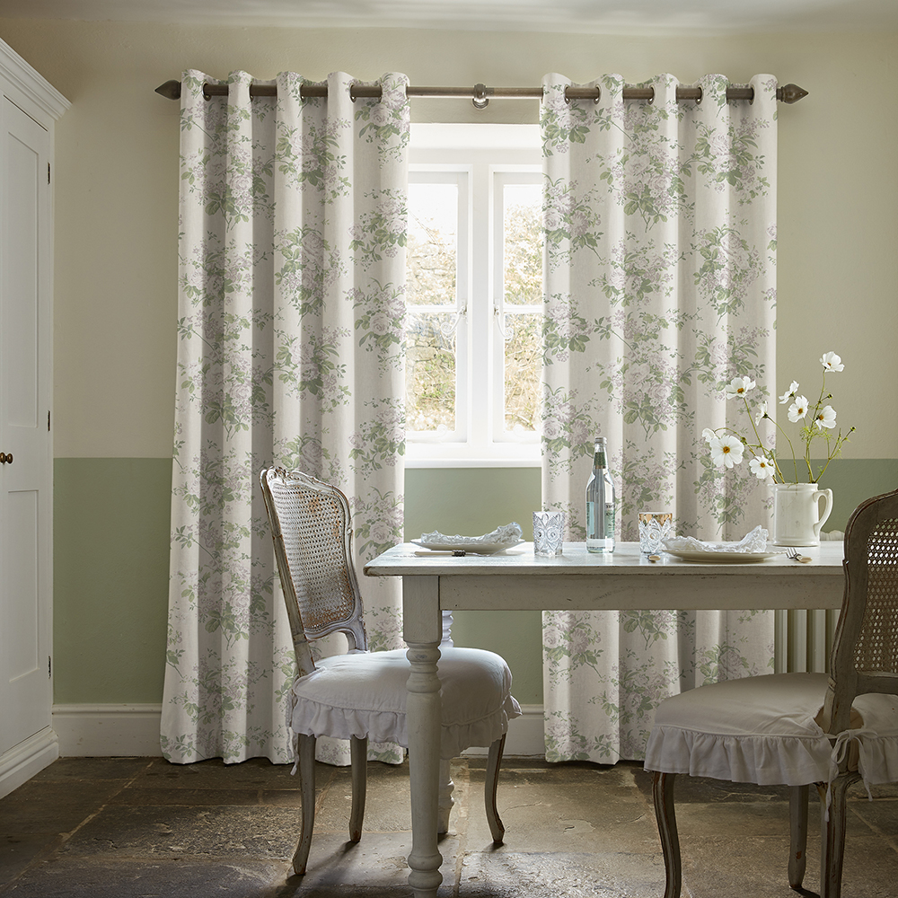 Rose Chintz Natural Curtains