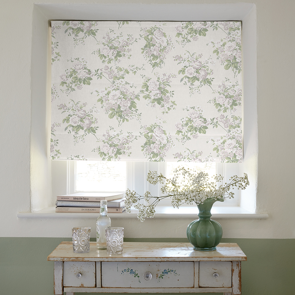 Rose Chintz Natural Roman Blind