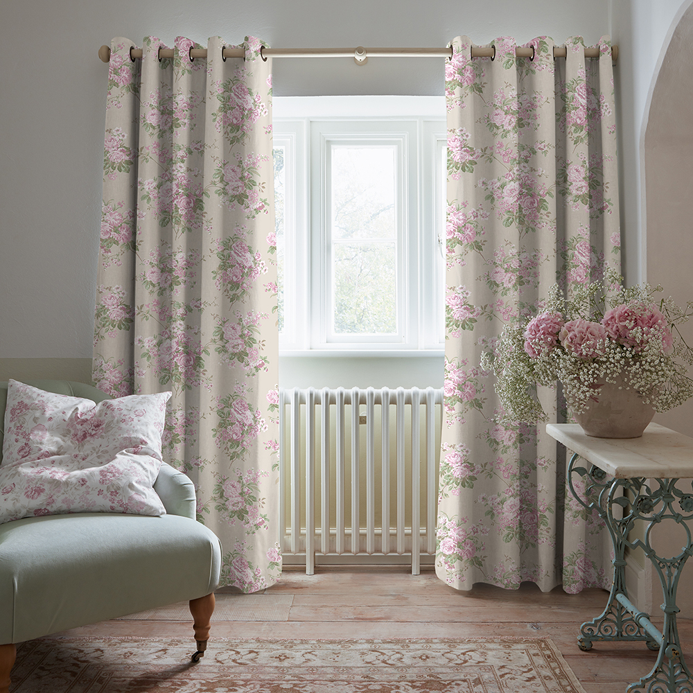 Rose Chintz Pink Curtains