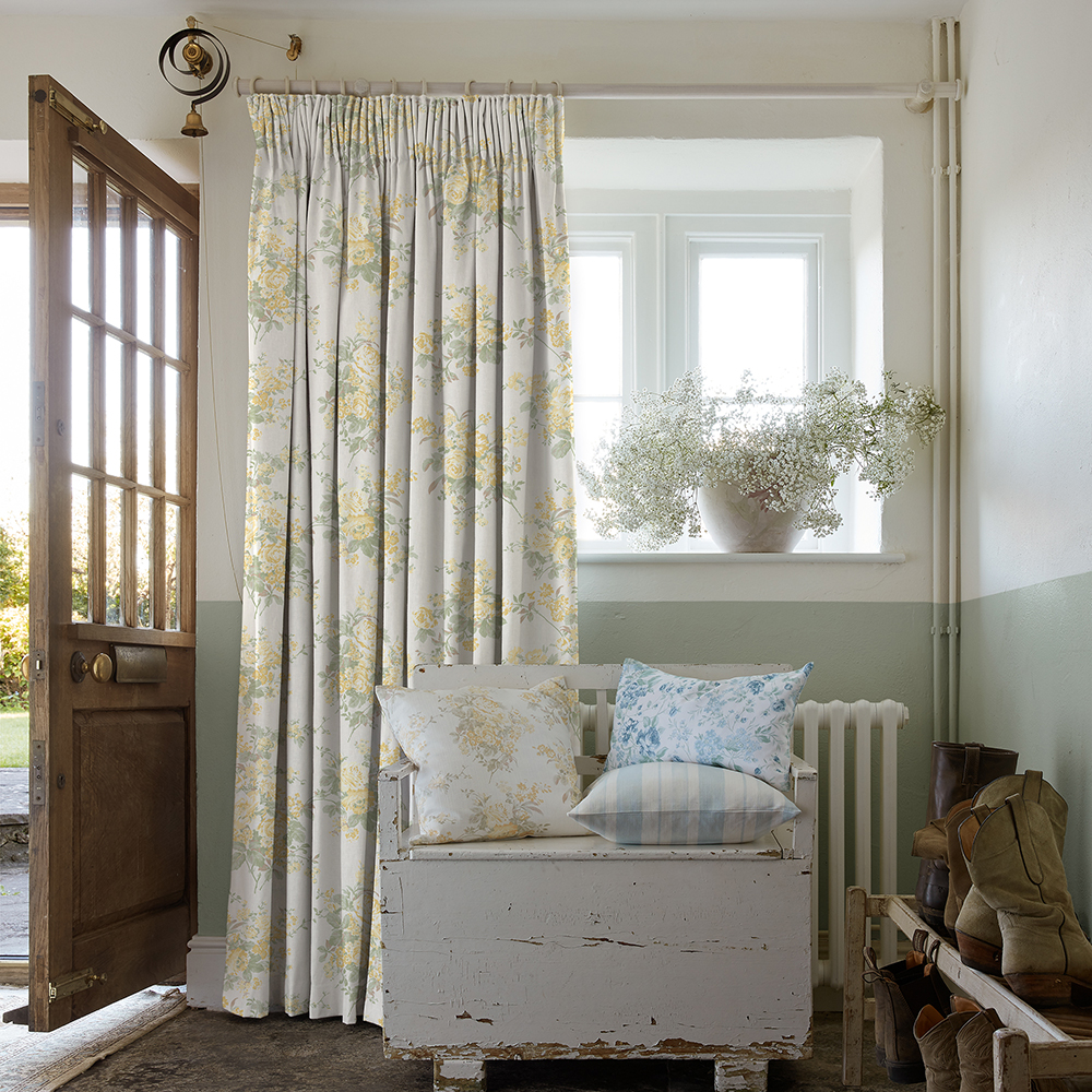 Rose Chintz Yellow Curtains