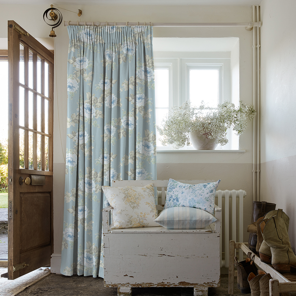 Royal Bouquet Blue Curtains