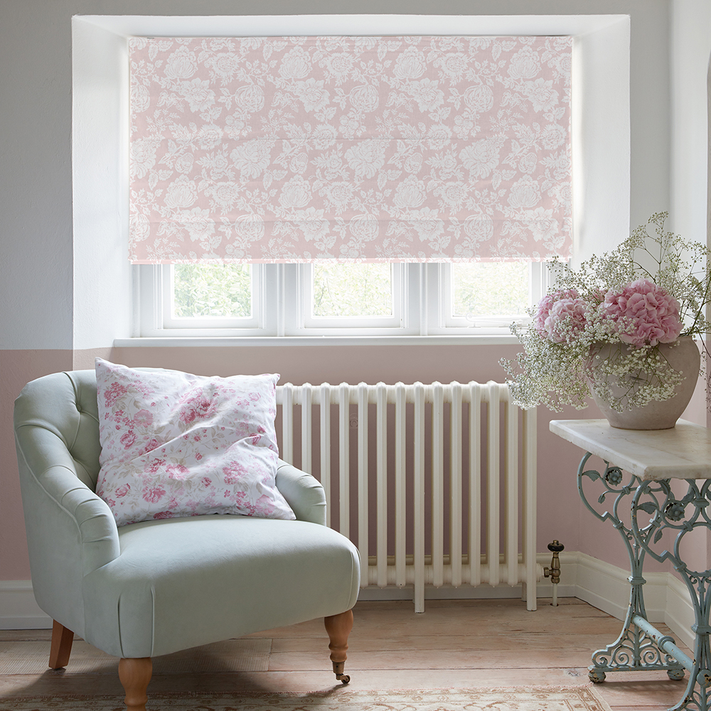 Stipple Dusky Pink Roman Blind