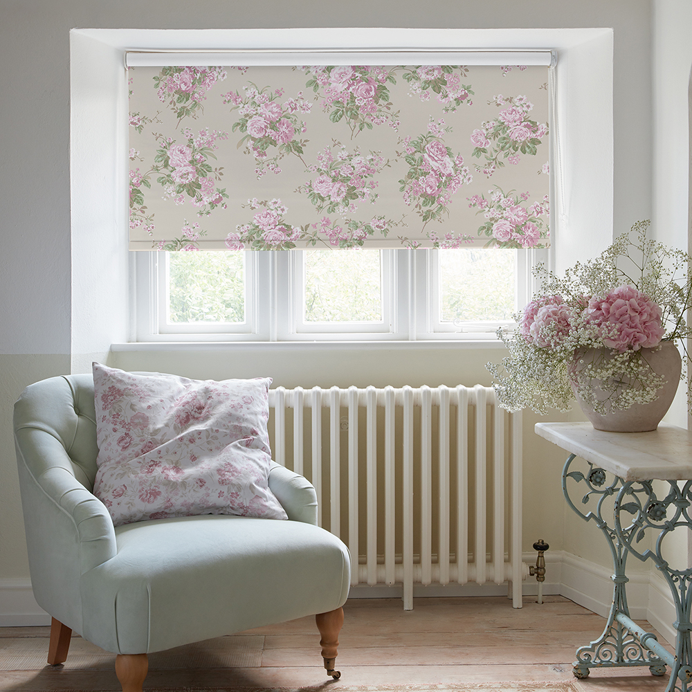Rose Chintz Pink Roller Blind