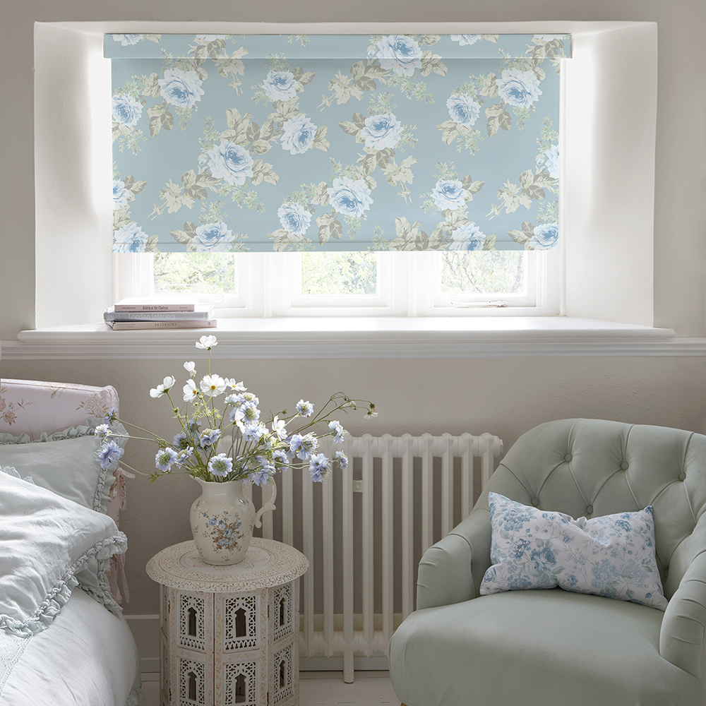 Royal Bouquet Blue Roller Blind