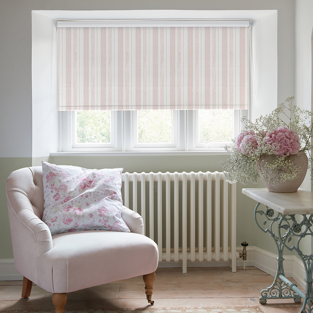Watercolour Stripe Blush Roller Blind