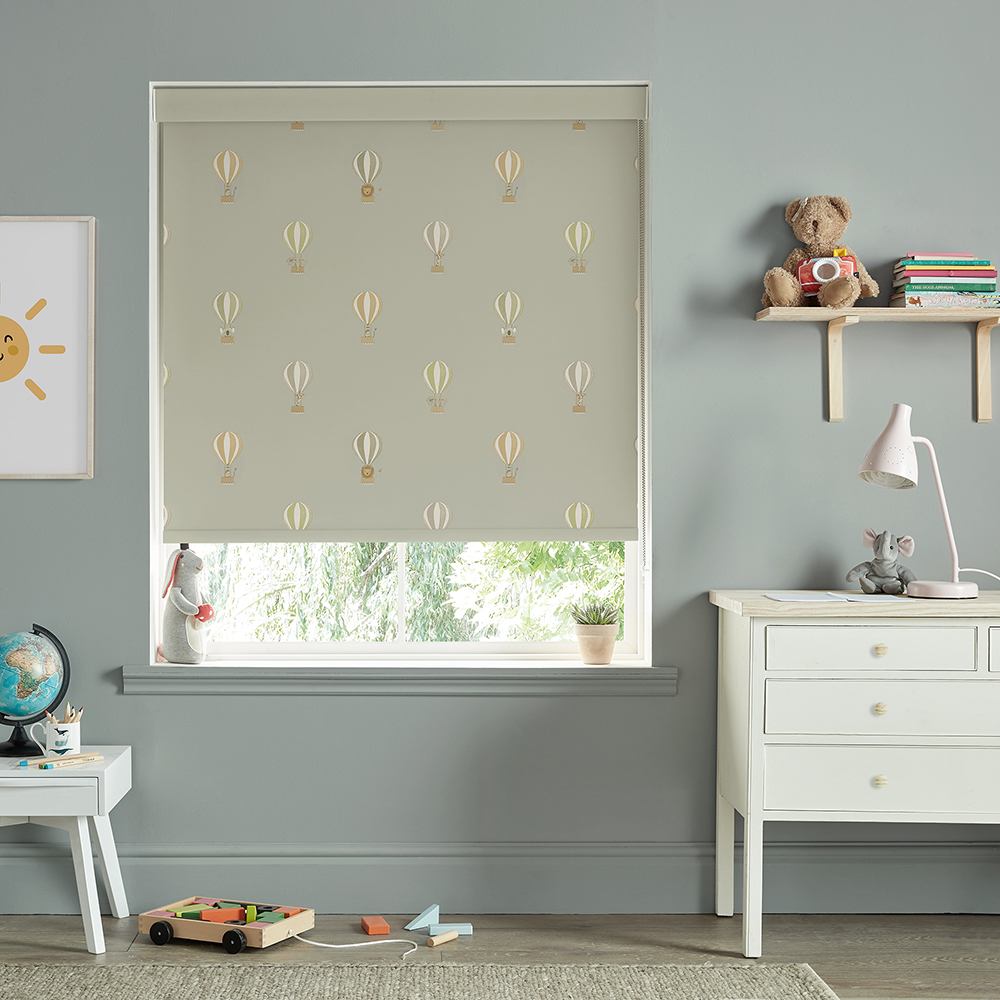 Bears & Balloons Mint Grey Roller Blind