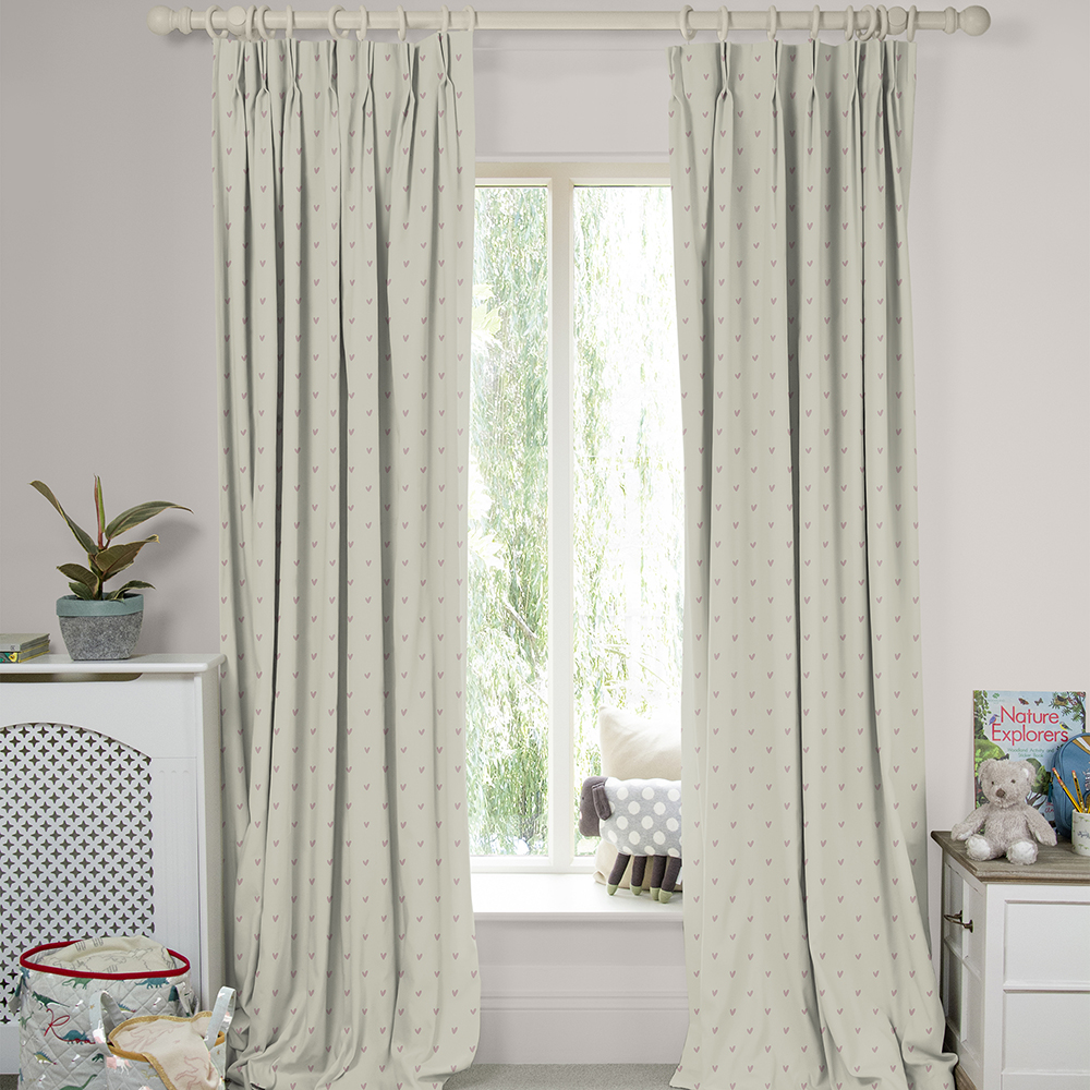 Hearts Blush Curtains