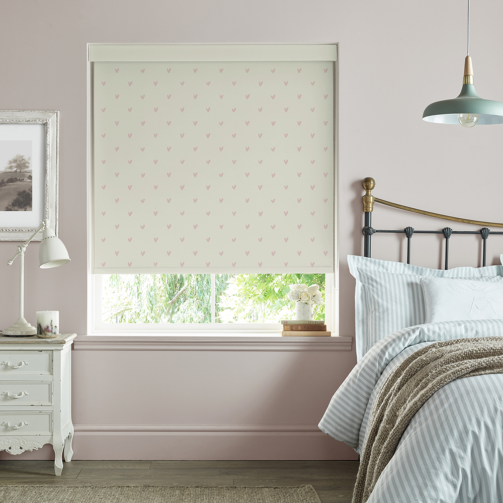 Hearts Blush Roller Blind