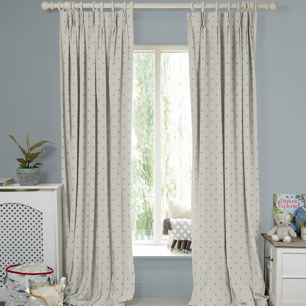 Hearts Duckegg Curtains