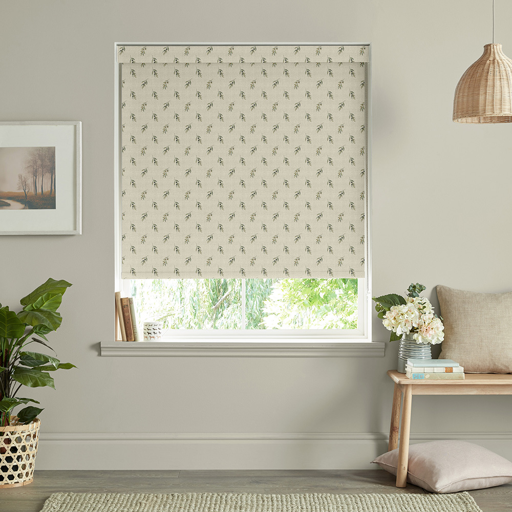 Olive Linen Roller Blind