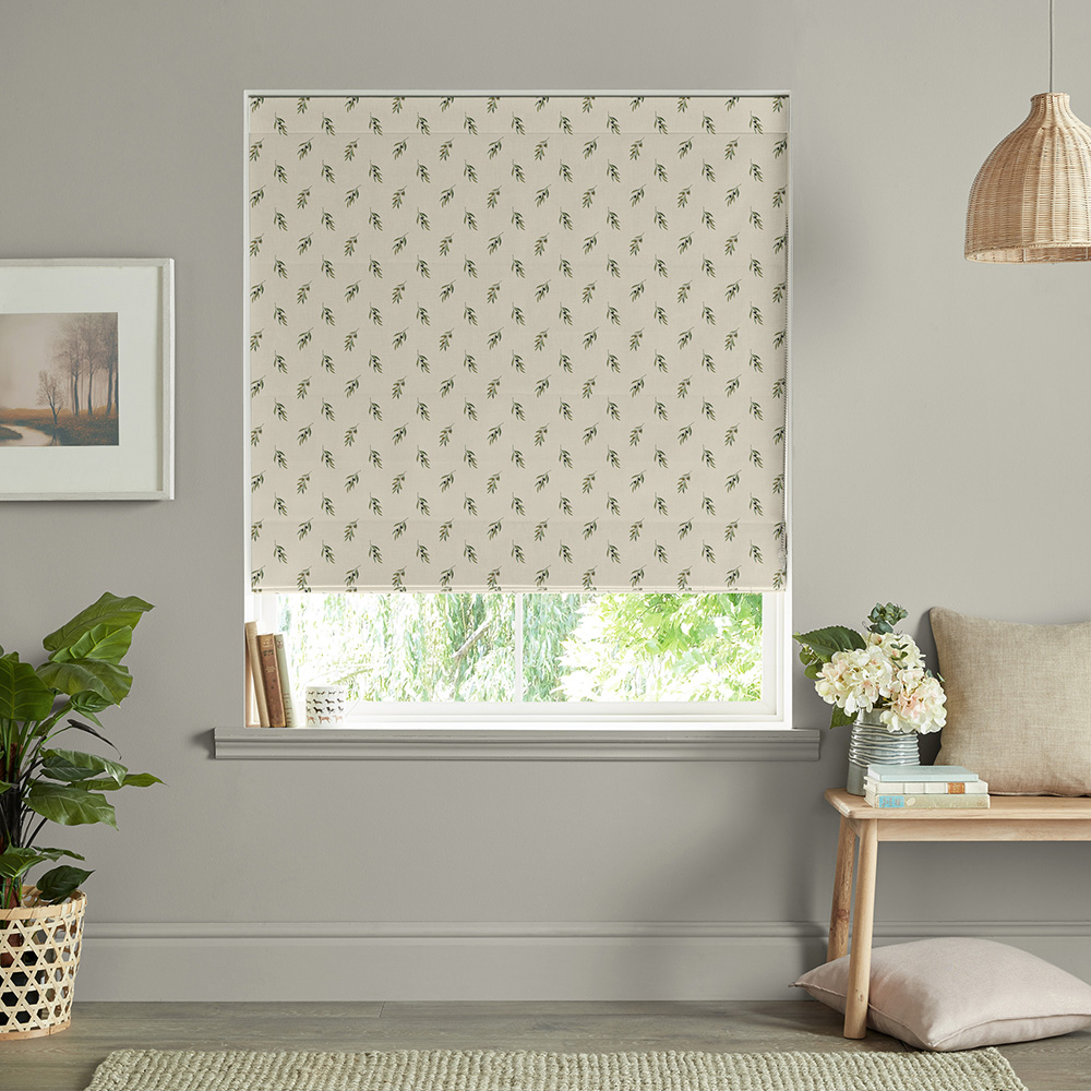 Olive Neutral Roman Blind