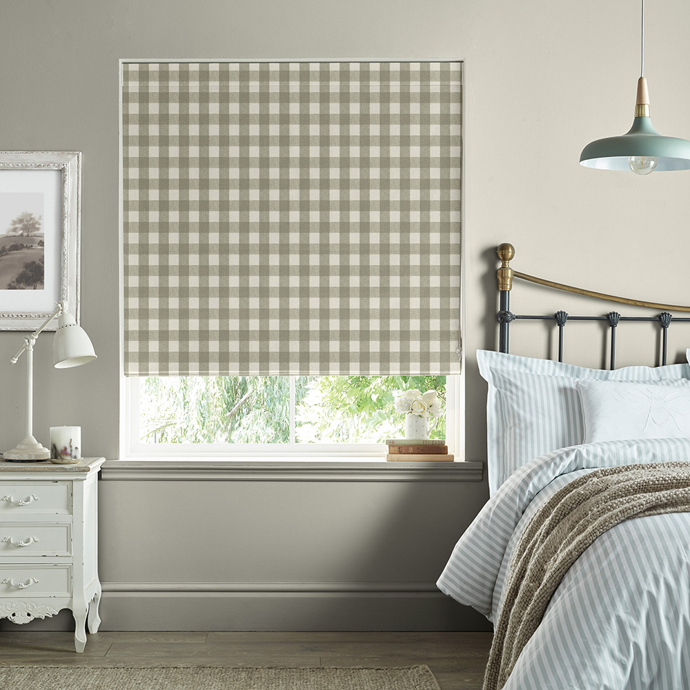 Gingham (SA) Warm Stone Roman Blind