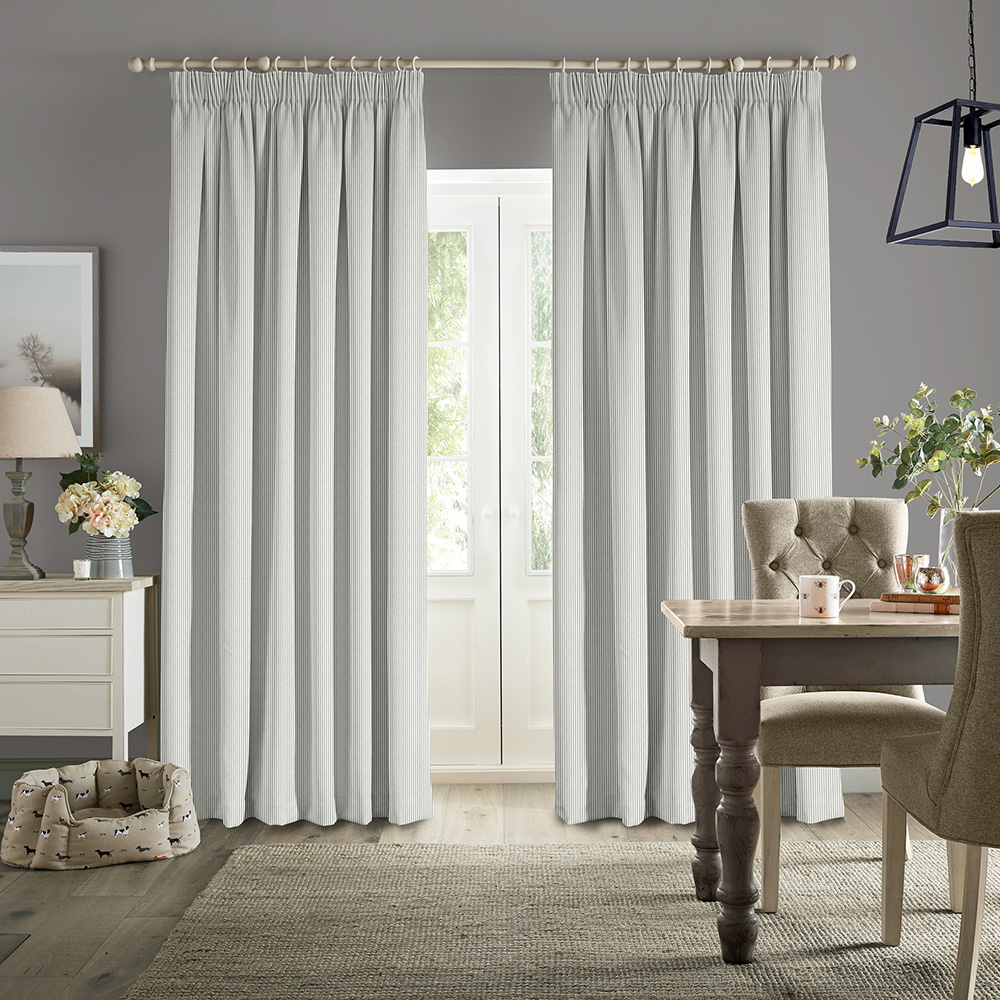 Stamford Stripe Grey Curtains
